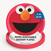 Sesame Street Elmo Shaped Paper Plates, 7-Inch, 8-Pack